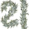 Winlyn 2 Pack Frosted Artificial Christmas Pine Garland with Pine Cones Winter Greenery Garland 6′ L for Christmas Winter Seasonal Holiday Wedding Table Runner Centerpiece Mantel Tree Decorations