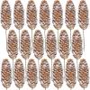 Winlyn 20 Pcs Christmas Natural Pine Cone Picks Rustic Spruce Pine Cones 5.9″ Christmas Tree Decorations Hanging Pinecones for Christmas Tree Wreath Garland Holiday Party Table Centerpiece Crafts(Snowy)