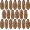 Winlyn 20 Pcs Christmas Natural Pine Cone Picks Rustic Spruce Pine Cones 5.9″ Christmas Tree Decorations Hanging Pinecones for Christmas Tree Wreath Garland Holiday Party Table Centerpiece Crafts(Natural)