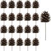 Winlyn 20 Pcs Natural Pine Cone Picks Christmas Pinecone Sprays Pinecones Ornaments with Wired Stems 6.9″ Tall for Rustic Christmas Tree Party Floral Arrangements Wreath Crafts Holiday Décor(Natural)