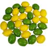 Winlyn 28 PCS Artificial Lemons and Limes, Fake Fruit Lemons Artificial Lifelike Simulation Lemon for Home House Kitchen Party Decoration