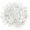 Winlyn 30 Pcs Christmas Artificial Leaf Sprays Cedar Picks Silver Glittered Christmas Tree Ornaments Winter Floral Stems for Sliver Christmas Tree Wreaths Centerpieces Holiday Wedding Decoration(White)