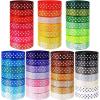 Winlyn 48 Rolls 48 Colors Solid Grosgrain Ribbons Rolls Fabric Ribbons Multicolor Ribbons Decorative Ribbons