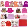 Winlyn 48 Sets Assorted Dogs Valentine’s Day Cards Scratch & Sniff Strawberry Scented Valentine Cards Cute Pet Love Cards with Envelopes Stickers Tattoos for Kids Party Favor Classroom Gift Exchange