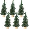 Winlyn 6 Pack Small Mini Artificial Christmas Trees Canadian Pine Tree with Wooden Base Small Tabletop Trees 13″ Tall for Holiday Party Christmas Village DIY Crafts Mantel Table Centerpiece Décor(11 Inch)