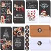 Winlyn 96 Sets Bulk Christmas Money Cards with Envelopes Stickers Assortment Gift Card Holder Christmas Money Holder Christmas Cards 6 Designs Chalkboard Cute Dogs for Festive Winter Holiday Greeting