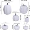 Artificial White Pumpkins Bulk Faux Harvest Pumpkins for Fall Wedding Thanksgiving Halloween Seasonal Holiday Tabletop Decoration Centerpiece 12 Pcs Assorted Sizes