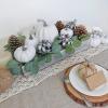 Fall Centerpiece Assorted Artificial Buffalo Check Pumpkins Pine Cones Eucalyptus Arrangement in Rectangle Wood Box for Farmhouse Autumn Harvest Thanksgiving Wedding Table Centerpiece Kitchen Décor