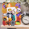 Winlyn 12 Sets Fall Kids Crafts DIY Picture Frame Decorations Art Sets Pumpkin Ghost Monster Foam Stickers Arts and Crafts for Kids Halloween Classroom Party Activities