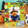 Winlyn 12 Sets Fall Kids Crafts DIY Picture Frame Decorations Art Sets Pumpkin Ghost Monster Foam Stickers Arts and Crafts for Kids Halloween Classroom Party Activities