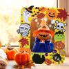 Winlyn 12 Sets Fall Kids Crafts DIY Picture Frame Decorations Art Sets Pumpkin Ghost Monster Foam Stickers Arts and Crafts for Kids Halloween Classroom Party Activities