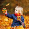 Winlyn 24 Sets Foam Owl Decorations DIY Fall Craft Kit With Autumn Leaves, Pumpkins, Googly Eyes, Pom-Poms for Kids Gift Halloween Thanksgiving Holiday Classroom Art Activity