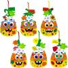 Winlyn 24 Sets Halloween Craft Kits for Kids Goofy Candy Corn Foam Individual Craft Kits Fall Arts and Crafts Autumn Foam Stickers for Kids Thanksgiving Halloween Home Classroom Activities Party Favor