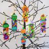 Winlyn 36 Sets Halloween Crafts Kits Holiday Fall Kids Crafts DIY Halloween Bookmarks Ornaments Art Sets Bats Monster Ghost Foam Stickers Arts and Crafts for Kids Classroom Activities Party Favors