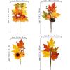 Winlyn 8 Pcs Assorted Artificial Maple Leaf Branches Faux Fall Picks and Sprays with Pumpkins Sunflower Heads Pine Cones Berries for Farmhouse Fall Thanksgiving Floral Arrangement Centerpiece Wreath