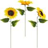 Winlyn 9-Pack Artificial Sunflower Stems, 19.7″ Tall Full & Lifelike Yellow Silk Flowers with Long Stems for Vase Bouquet Centerpiece Wreath Floral Arrangement Wedding Birthday Party Fall Décor