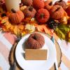 Winlyn Set of 12 Faux Fall Harvest Crochet Pumpkins Small Knit Pumpkins in Orange Yellow Green Brown Cream Rustic Farmhouse Pumpkins Foam Pumpkins for Thanksgiving Halloween Autumn Mantel Table Décor(Orange and Brown)