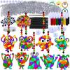 Winlyn 27 Sets Halloween Craft Kits Fall Crafts Monster Suncatchers Ornaments Decorations DIY Window Paint Art Suncatchers Hanging Monster Sun Catchers for Kids Classroom Party Activities