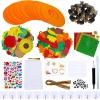 Winlyn 12 Sets Thanksgiving Wreath Signs Decorations Art Sets DIY Fall Thanksgiving Craft Kits Foam Sunflowers Maple Leaves Pumpkin Harvest Stickers for Kids Autumn Classroom Activities Party Favors