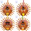 Winlyn 12 Sets Thanksgiving Wreath Signs Decorations Art Sets DIY Give Thanks Thanksgiving Craft Kits Fall Crafts Wood Craft Sticks Turkey Foam Stickers Googly Eyes for Kids Party Classroom Activities