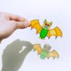 Winlyn 24 Sets Halloween Bat Suncatcher Ornaments DIY Window Paint Art Craft Kits for Kids Classroom Activities Fall Party Art Projects