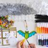 Winlyn 24 Sets Halloween Bat Suncatchers Ornaments Holiday Decorations DIY Window Paint Art Craft Kits Suncatchers Painting Kits for Kids Activities Classroom Art Project