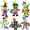 Winlyn 24 Sets Halloween Craft Kits Individual Fall Crafts DIY Bat Ghost Monster Witch Skeleton Frankenstein Ornaments Foam Halloween Arts and Crafts for Kids Holiday Classroom Activities Party Favors