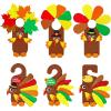 Winlyn 24 Sets Thanksgiving Turkey Doorknob Hanger Decorations Art Sets DIY Thanksgiving Craft Kits Fall Crafts Give Thanks Turkey Foam Stickers Arts and Crafts for Kids Party Classroom Activities