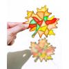 Winlyn 27 Sets Fall Leaf Suncatchers Ornaments DIY Window Paint Art Fall Craft Kits Maple Leaf Sun Catchers Painting Kits for Kids Classroom Activities Art Project Thanksgiving Autumn Party Decoration