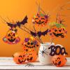Winlyn 30 Kits Fall Halloween Pumpkin Decorations DIY Pumpkin Craft Kits Foam Pumpkin Shapes with Halloween Stickers Jack-O’-Lantern Face Stickers for Kids Gift Favors Art Project Classroom Activity