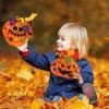 Winlyn 30 Kits Fall Halloween Pumpkin Decorations DIY Pumpkin Craft Kits Foam Pumpkin Shapes with Halloween Stickers Jack-O’-Lantern Face Stickers for Kids Gift Favors Art Project Classroom Activity