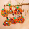Winlyn 30 Sets Fall Halloween Pumpkin Decorations DIY Pumpkin Craft Kits Foam Pumpkin Shapes 8″ W and Smile Fall Leaves Glitter Leaves Pumpkin Decorating Stickers for Kids Classroom Party Activities
