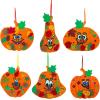 Winlyn 30 Sets Fall Halloween Pumpkin Decorations DIY Pumpkin Craft Kits Foam Pumpkin Shapes 8″ W and Smile Fall Leaves Glitter Leaves Pumpkin Decorating Stickers for Kids Classroom Party Activities