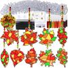 Winlyn 27 Sets Fall Leaf Suncatchers Ornaments Decorations DIY Window Paint Art Suncatchers Craft Kits Autumn Maple Leaf Sun Catchers for Kids Classroom Thanksgiving Harvest Party Activity Art Project
