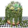 Supla 4 Pcs Artificial Hanging Succulents Faux Burro’s Tail Picks Trailing String of Pearls Succulents Fake Greenery Sprays for Basket Planter Centerpiece Floral Arrangement Indoor Outdoor Decor