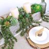 Supla 4 Pcs Artificial Hanging Succulents Faux Burro’s Tail Picks Trailing String of Pearls Succulents Fake Greenery Sprays for Basket Planter Centerpiece Floral Arrangement Indoor Outdoor Decor