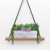 Winlyn 19 Pcs Assorted Artificial Succulents in Rectangular Wooden Pot Succulents Garden in Wood Planter Box Potted Succulents Plants Arrangement for Table Centerpiece Windowsill Greenery Decor