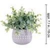 Winlyn 2 Pack Small Potted Plants Faux Eucalyptus in Gray Ceramic Pots Artificial Greenery Potted Plants 7.1″ Tall for Farmhouse Table Mantel Shelf Bathroom Kitchen Office Desk Décor
