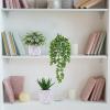 Winlyn 3 Pack Small Faux Succulent Plants Fake String of Pearls Aloe Hops Succulents in Gray Geometric Concrete Pots Artificial Potted Plant for Office Desk Home Tabletop Windowsill Shelf Decor
