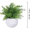 Winlyn 3 Pcs Small Potted Plants Artificial Eucalyptus Rosemary Plants and Aloe Succulent Plant in Gray Geometric Cement Pots for Gifts Table Windowsill Shelf Home Bathroom Indoor Outdoor Green Decor