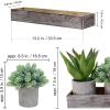Winlyn Set of 3 Mini Potted Artificial Succulent Arrangement Faux String of Pearls Aloe Hops Succulent Plants in Rustic Decorative Wood Planter for Farmhouse Tabletop Shelves Indoor Greenery Décor