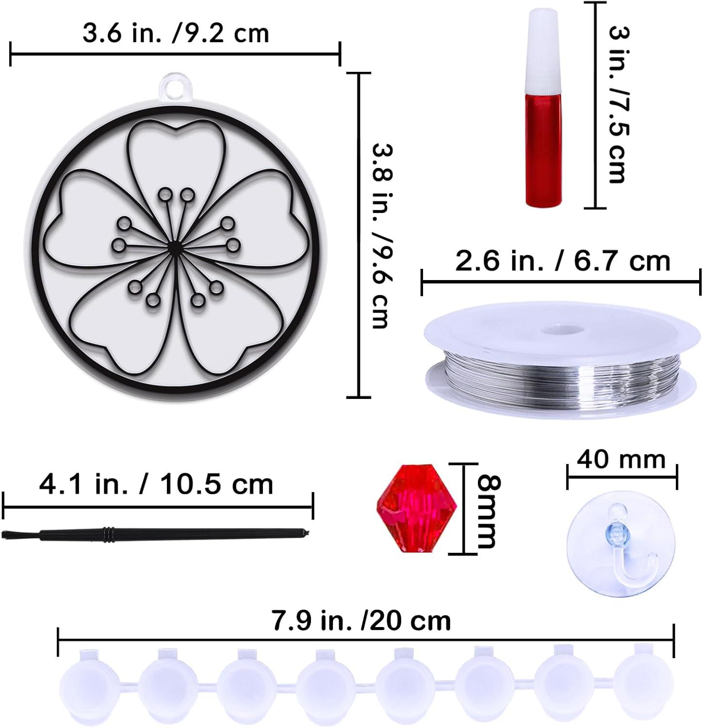 imageWinlyn 24 Set Spring Flower Suncatchers Ornaments Decorations DIY Window Paint Art Kit for Kids Classroom Activities Party Favors