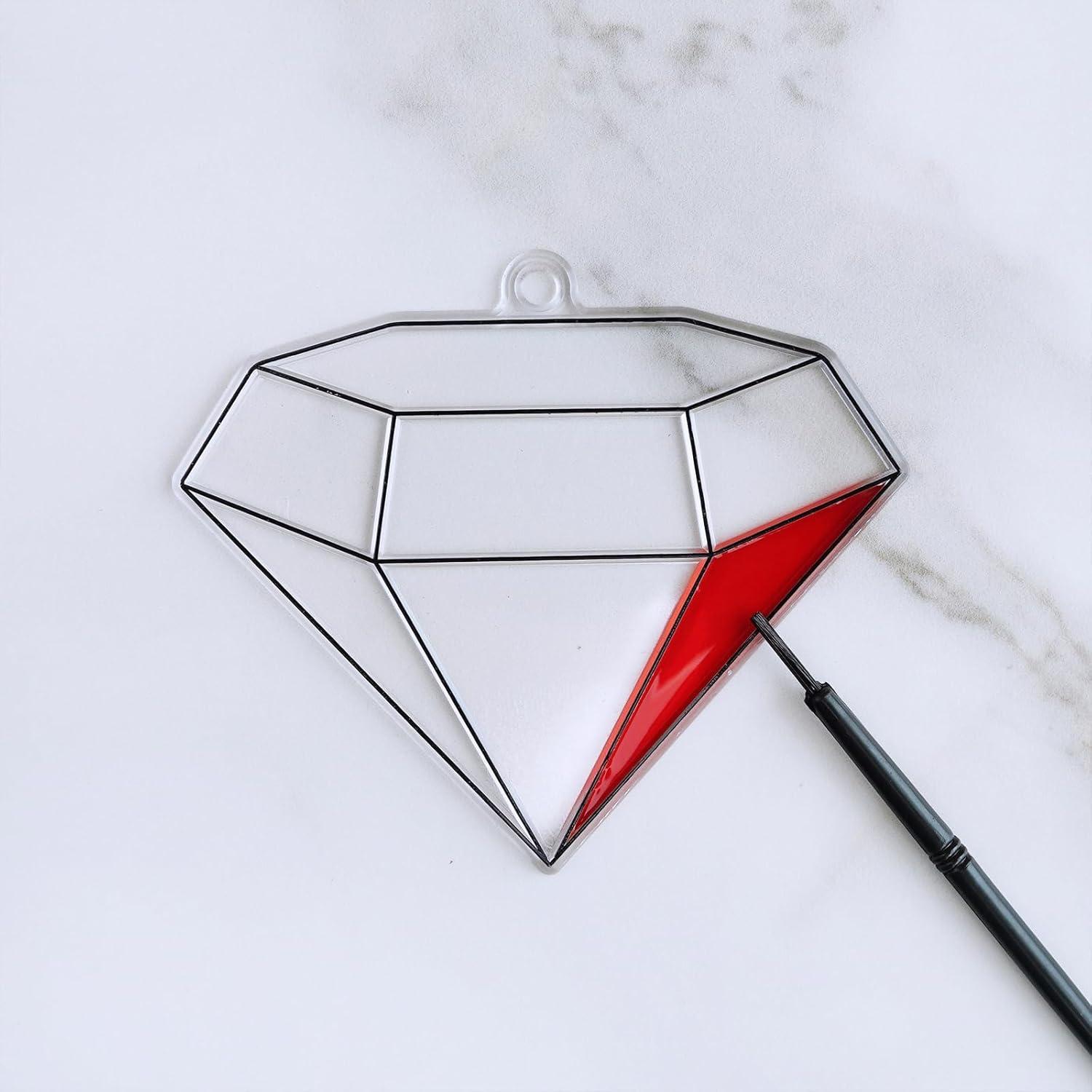 imageWinlyn 27 Sets Jewel Suncatchers Ornaments Decorations DIY Window Paint Art Stickers Craft Kits Jewel Sun Catchers for Kids Classroom PirateThemed Birthday Party Activities Art Project