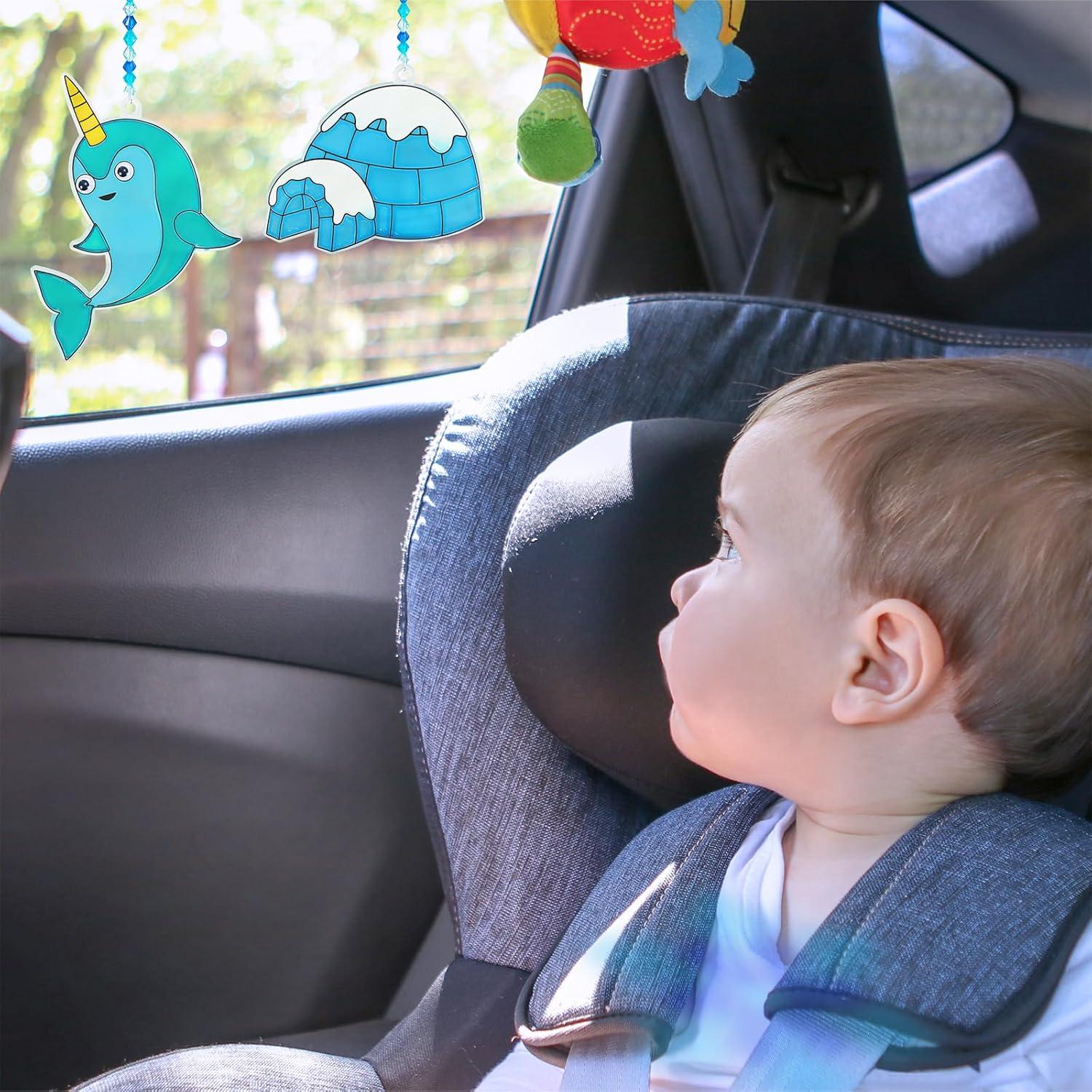 imageWinlyn 33 Sets Winter Polar Animal Suncatchers Ornaments Decorations DIY Window Paint Art Suncatchers Winter Craft Kits Winter Sun Catchers for Kids Christmas Holiday Classroom Activities Art Project