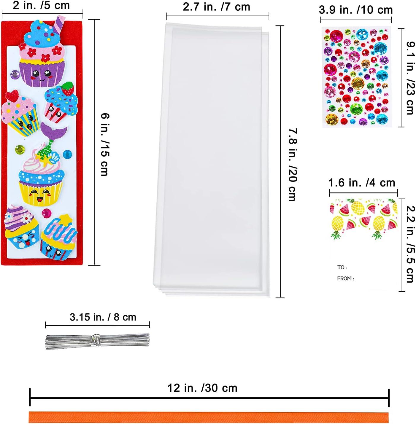 imageWinlyn 36 Sets Fruit Craft Kits Summer Crafts DIY Fruit Dessert Bookmarks Art Sets Apple Pineapple Watermelon Foam Stickers for Kids Teachers Back to School Classroom Activities Rewards Party Favors