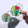 Winlyn 24 Set Spring Flower Suncatchers Ornaments Decorations DIY Window Paint Art Kit for Kids Classroom Activities Party Favors