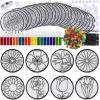 Winlyn 24 Set Spring Flower Suncatchers Ornaments Decorations DIY Window Paint Art Kit for Kids Classroom Activities Party Favors
