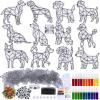 Winlyn 24 Sets Dog Suncatcher Decorations DIY Window Paint Art Craft Kits Rainbow Puppy Pet Sun Catcher Painting Kit for Kids Home Classroom School Activities Birthday Summer Camping Party Art Project