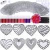 Winlyn 24 Sets Heart Suncatchers Ornaments Decorations DIY Window Paint Art Stickers Craft Kits Heart Sun Catchers for Kids Valentine’s Day Classroom Activities Art Project Party Favors Gift Exchange