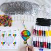 Winlyn 24 Sets Hot Air Balloon Suncatchers Decorations DIY Window Paint Art Craft Kits Rainbow Hot Air Balloon Painting Kit for Kids Classroom Activities Birthday Summer Camping Party Art Project